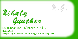 mihaly gunther business card